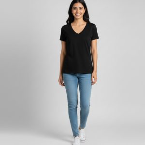 Black V-Neck Essential Tee