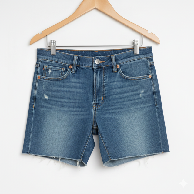Dark Blue Denim Shorts