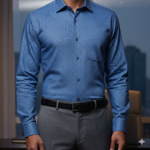 Blue Micro Print Formal