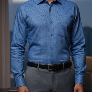 Blue Micro Print Formal