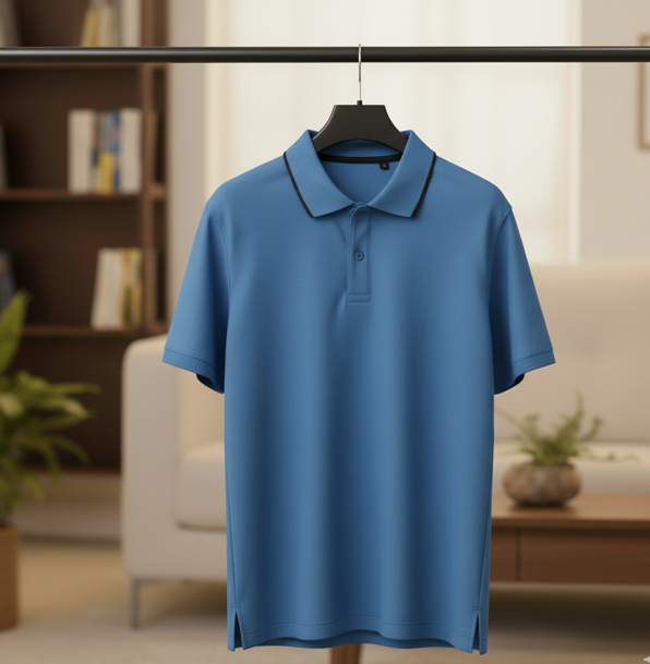 Blue Slim Fit Performance Polo