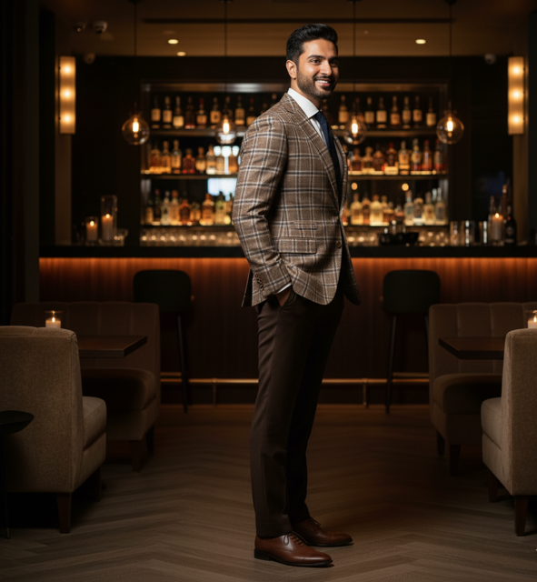 Brown Checked Blazer - Image 2