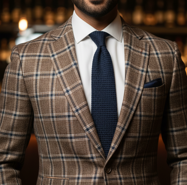Brown Checked Blazer - Image 3