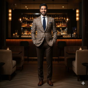 Brown Checked Blazer