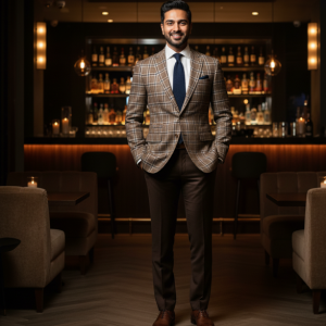 Brown Checked Blazer