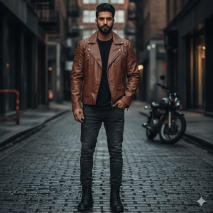 Brown Faux Leather Jacket
