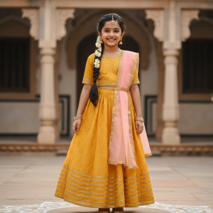 Chanderi Lehenga Choli with Gota