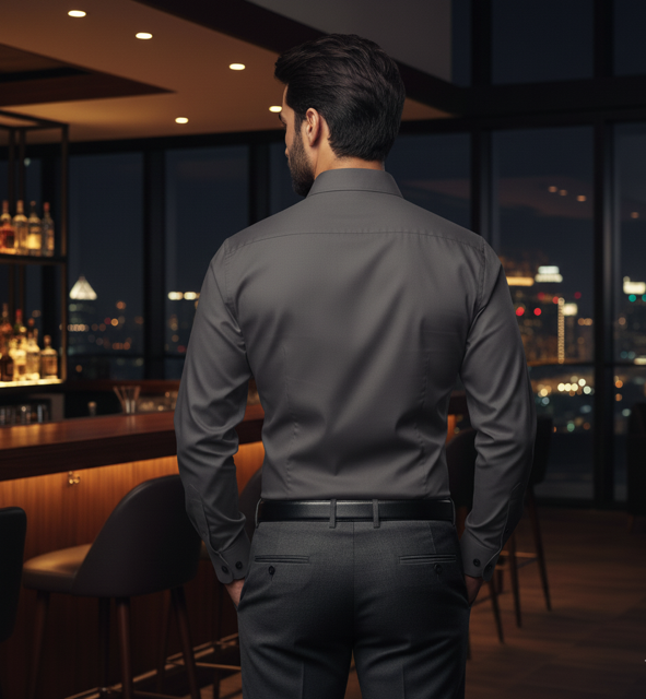 Charcoal Gray Formal Shirt - Image 2