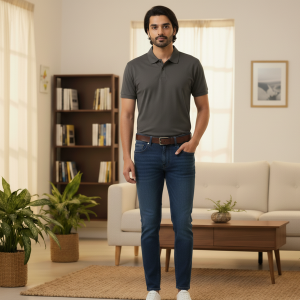 Charcoal Moisture-Wicking Polo