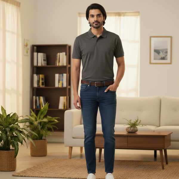 Charcoal Moisture-Wicking Polo