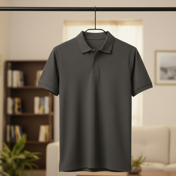 Charcoal Moisture-Wicking Polo - Image 3
