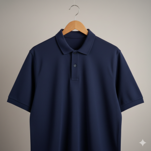 Classic Navy Blue Pique Polo