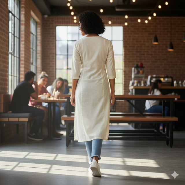 Cream Cotton Tunic Top - Image 2