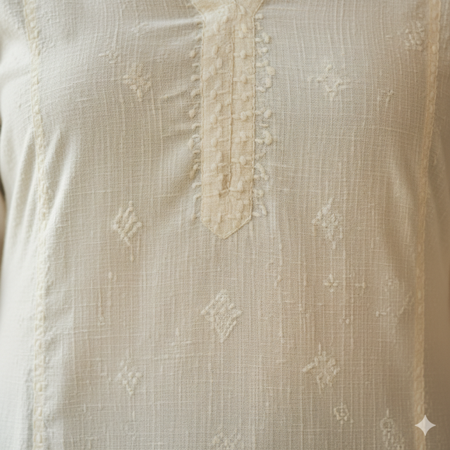 Cream Cotton Tunic Top - Image 3