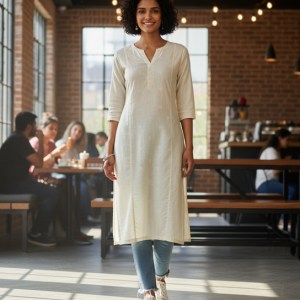 Cream Cotton Tunic Top