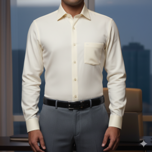 Cream French Cuff Formal Shirt
