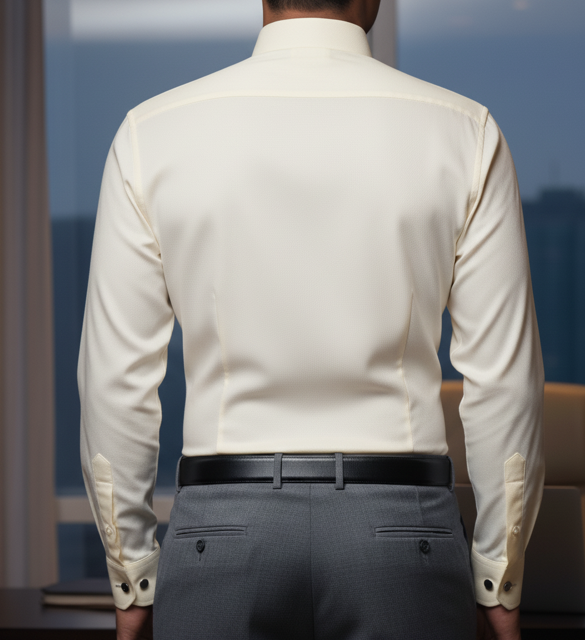 Cream French Cuff Formal Shirt - Image 2