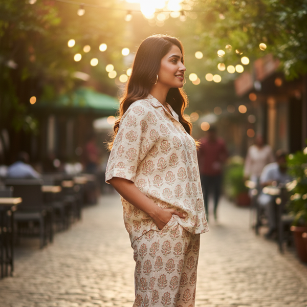 Cream Linen Co-ord Outfit - Image 2