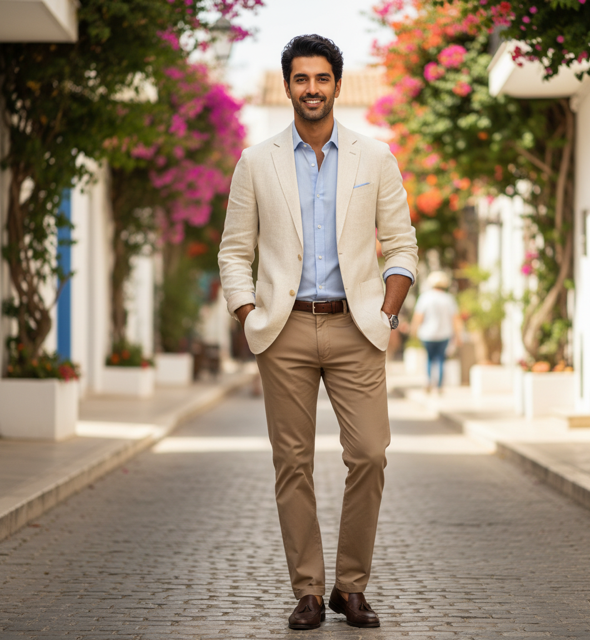 Cream Summer Linen Blazer - Image 2