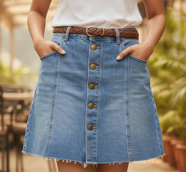 Denim Mini Skirt - Image 3
