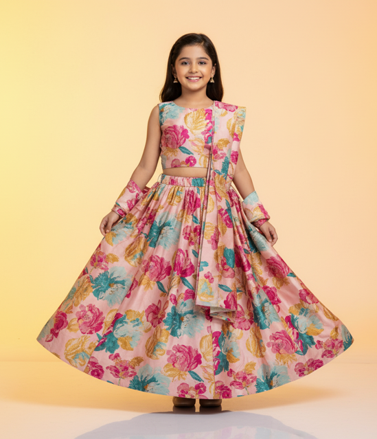 Digital Print Silk Lehenga - Image 2