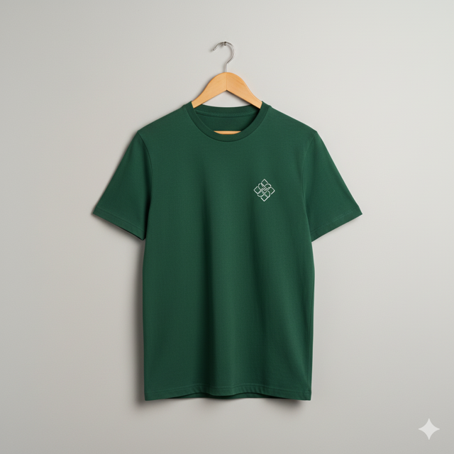 Forest Green Minimal Print Tee