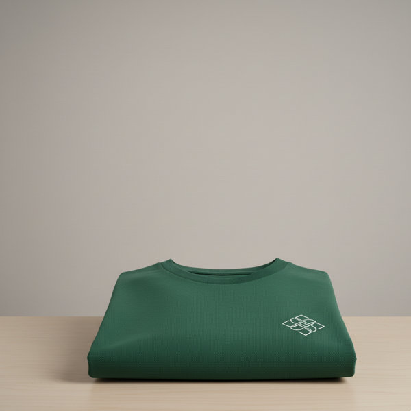 Forest Green Minimal Print Tee - Image 2