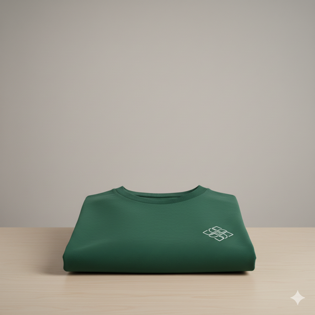 Forest Green Minimal Print Tee - Image 2