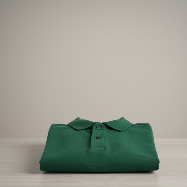 Forest Green Solid Pique Polo - Image 2