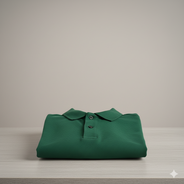 Forest Green Solid Pique Polo - Image 2