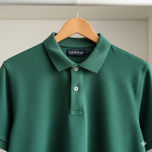 Forest Green Solid Pique Polo