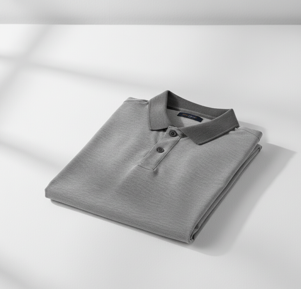 Gray Contrast Collar Polo - Image 2