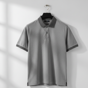 Gray Contrast Collar Polo