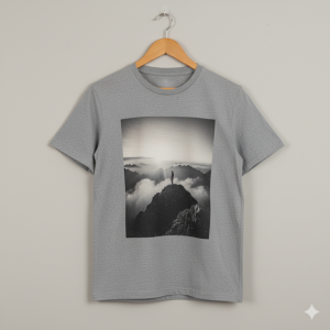 Gray Photo Print T-Shirt