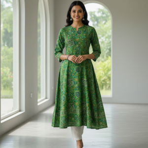 Green A-Line Kurti