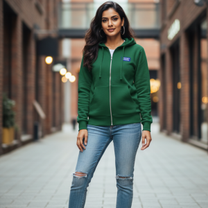 Green Zip Hoodie