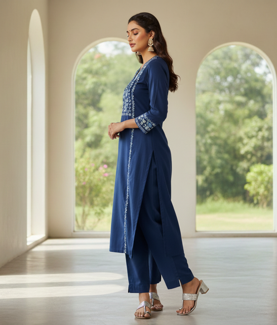 Indigo Straight Cut Suit - Image 2
