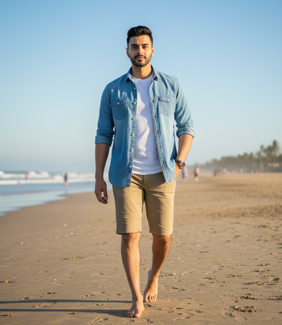 Light Blue Denim Casual Shirt