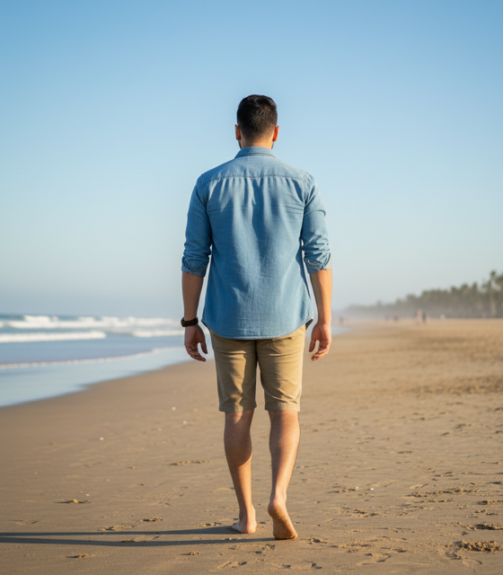 Light Blue Denim Casual Shirt - Image 2