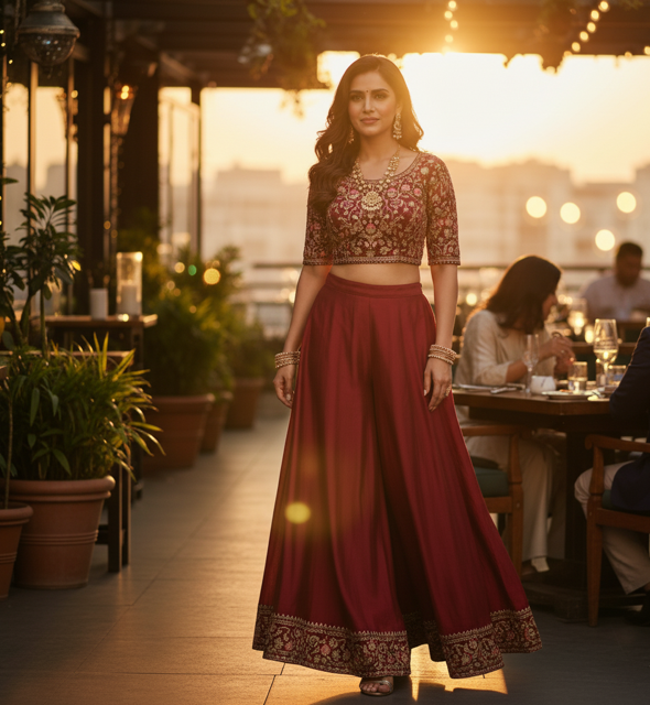 Maroon Ethnic Co-ord Set - Image 2