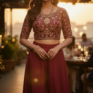 Maroon Ethnic Co-ord Set