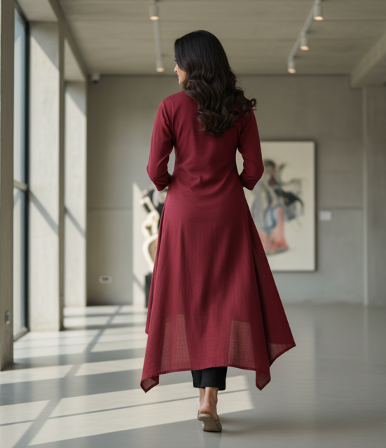 Maroon High-Low Tunic - Image 2