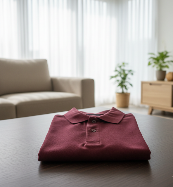 Maroon Premium Combed Polo - Image 2