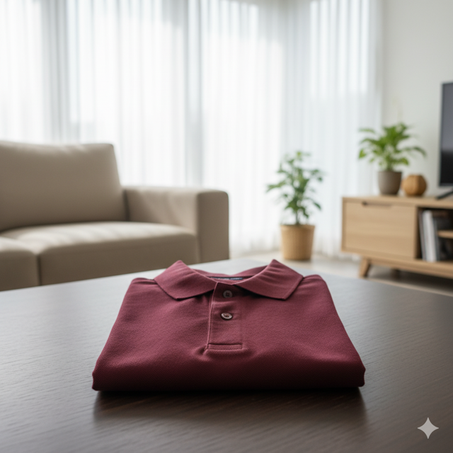 Maroon Premium Combed Polo - Image 2