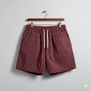 Maroon Printed Shorts