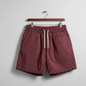Maroon Printed Shorts