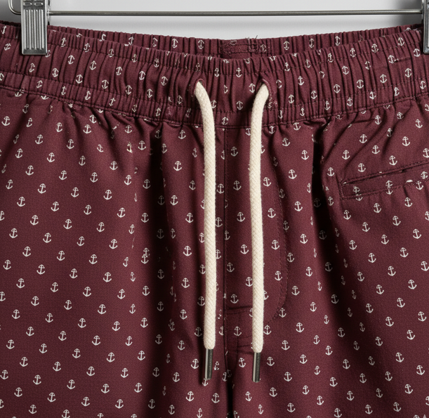Maroon Printed Casual Shorts
