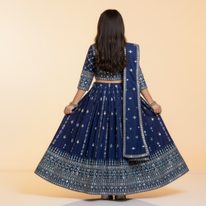 Mirror Work Cotton Lehenga