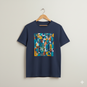 Navy Blue Abstract Art Tee
