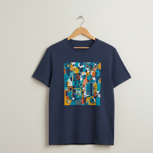 Navy Blue Abstract Art Tee
